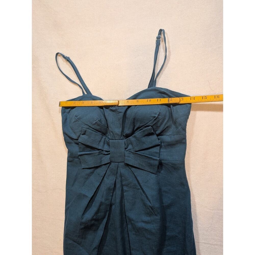 pretty good teal bow front dress size S - Picture 3 of 6